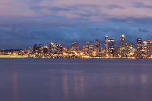 panoramic seattle in the blue hour of dusk 1795 buff black